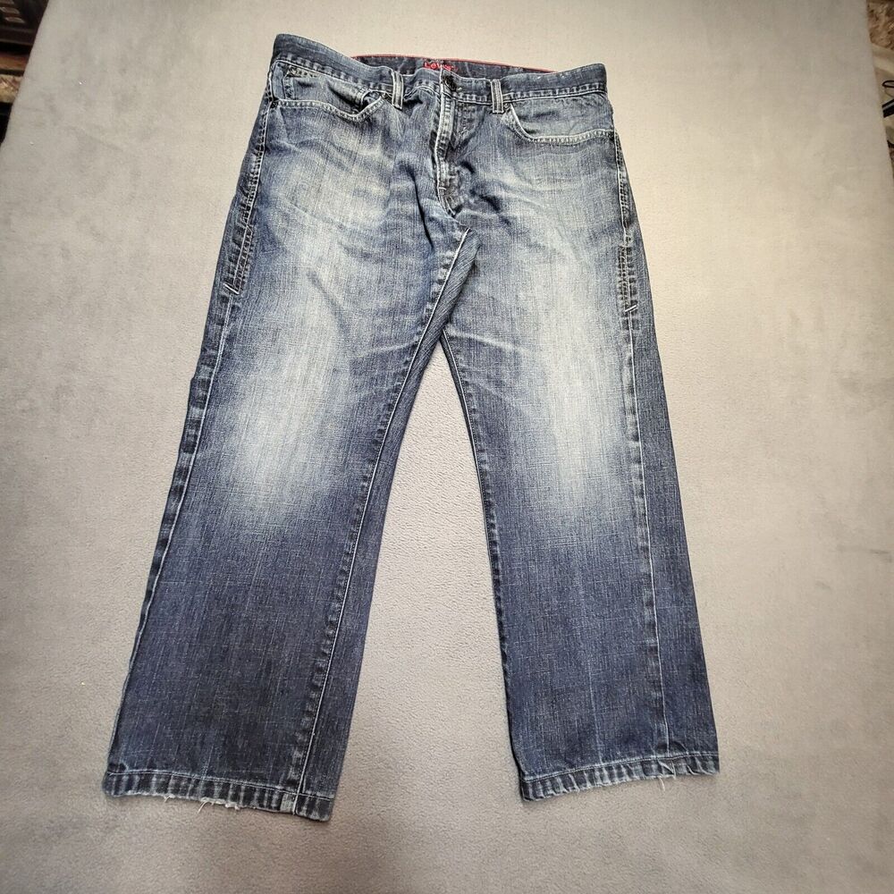 Vintage Levis Red Jeans Mens 36x25 Blue‎ Straight Leg Distressed Denim